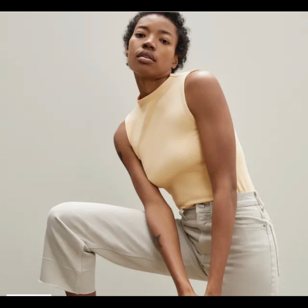 Everlane Pima Micro-Rib Funnel Neck Tank